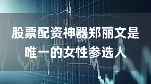 股票配资神器郑丽文是唯一的女性参选人